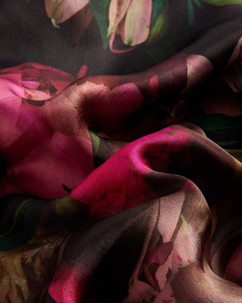 LEEEAA-Scarves-Printed Silk Square Scarf 90x- Ted Baker Romania